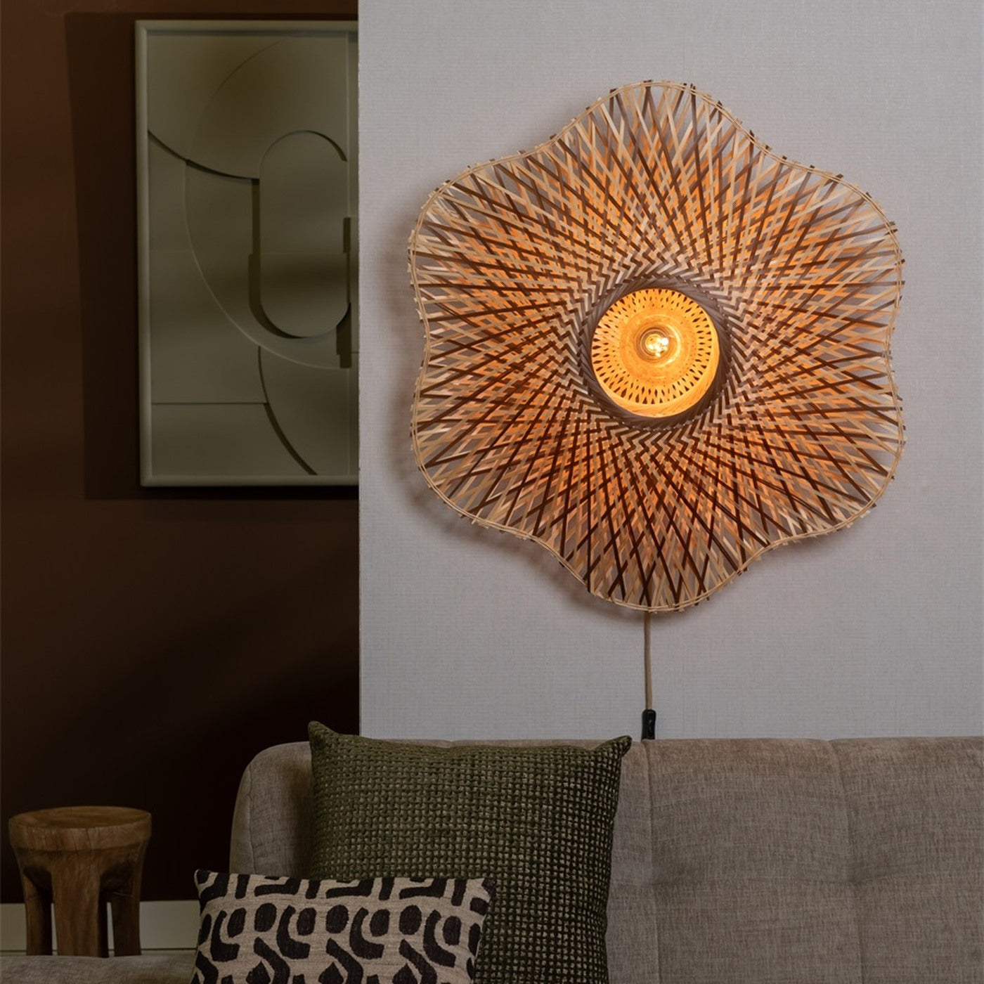 Applique murale Madura bambou naturel et brun 87 cm E27, vue 3
