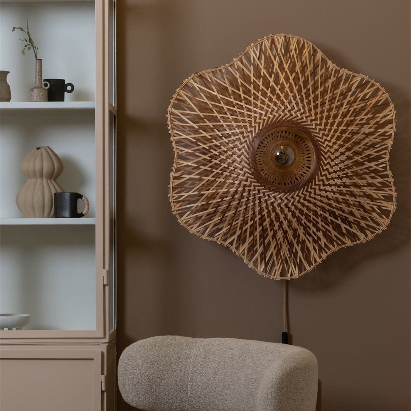 Applique murale Madura bambou naturel et brun 87 cm E27, vue 8