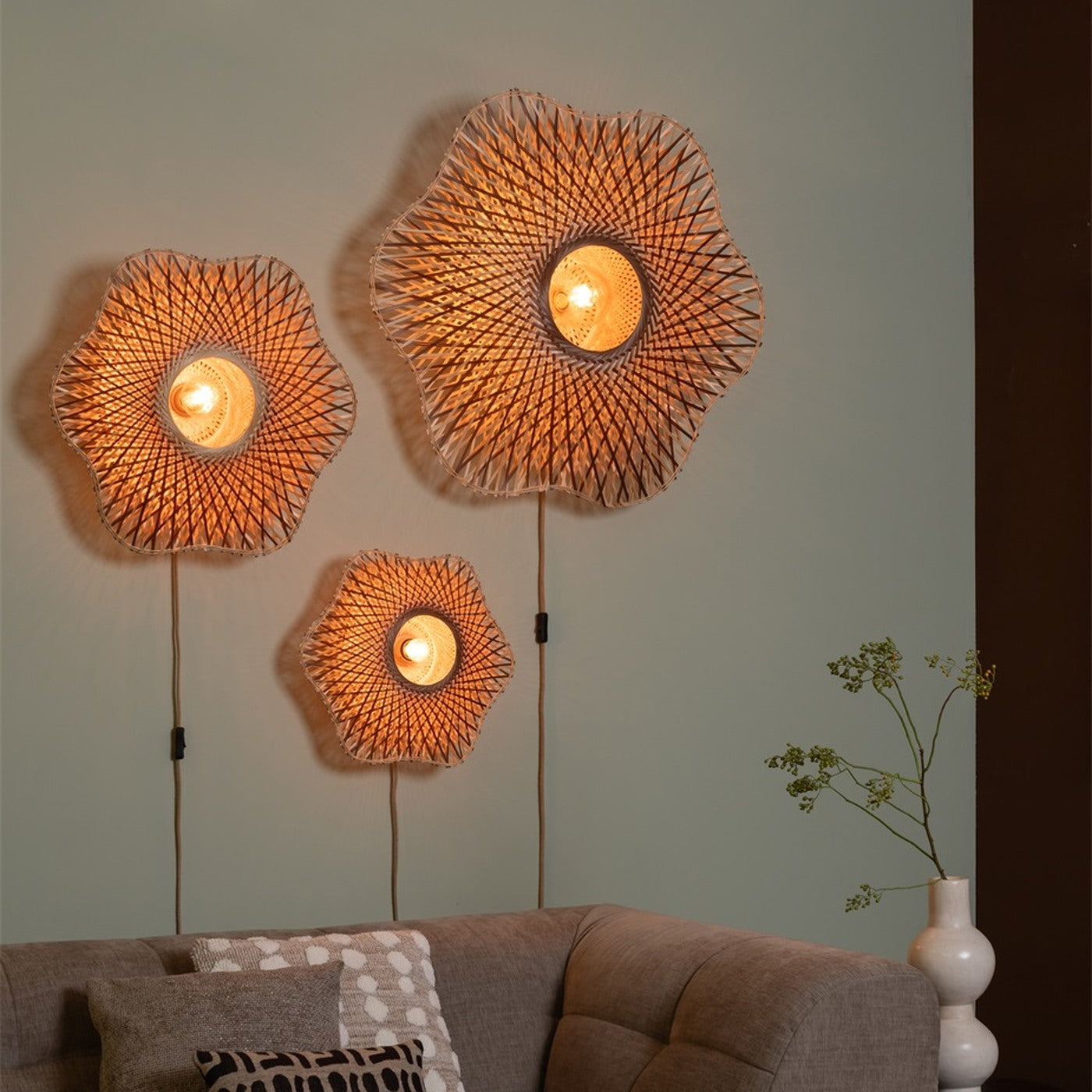 Applique murale Madura bambou naturel et brun 87 cm E27, vue 9