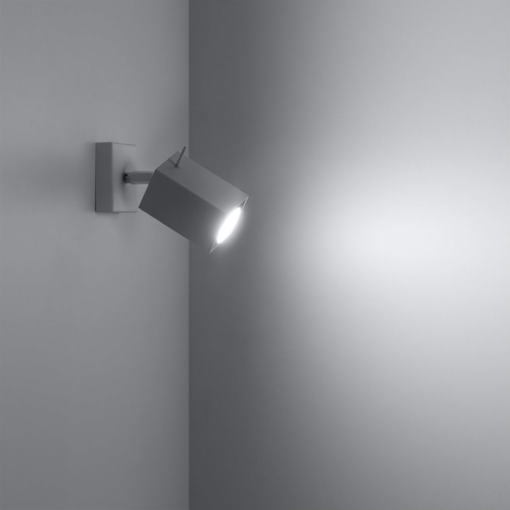 Tête carrée orientable du spot Merida en acier blanc, douille GU10
