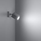 Tête carrée orientable du spot Merida en acier blanc, douille GU10