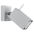 Applique murale Merida, spot orientable à tête carrée en acier gris