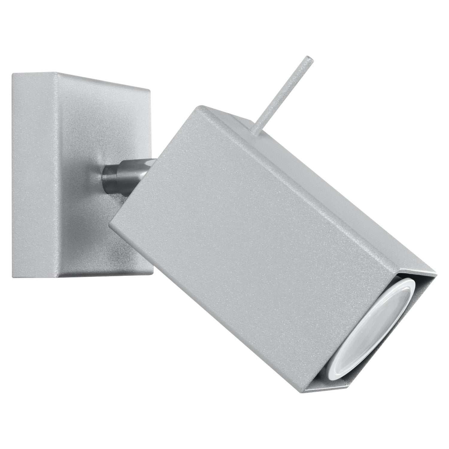 Applique murale Merida, spot orientable à tête carrée en acier gris