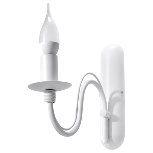 Applique murale Minerwa blanche, bras bougeoir en acier