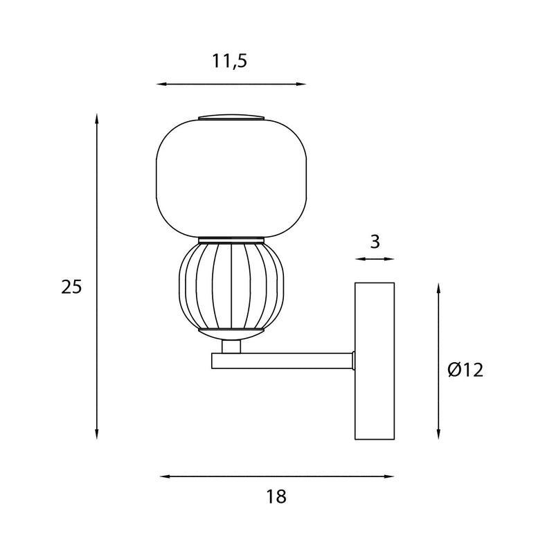 Dimensions Modern beige wall light