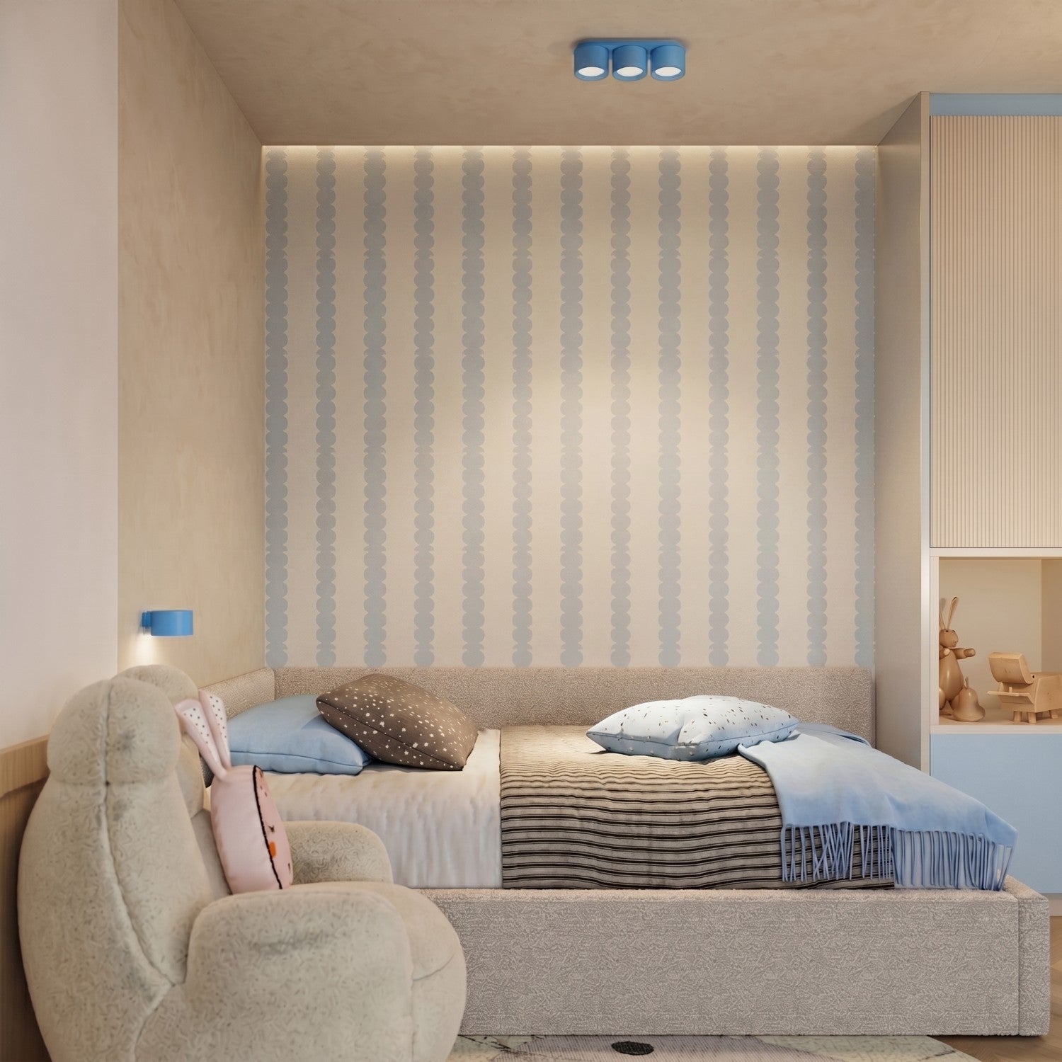 Applique murale Modo aluminium bleu azur Gx53, vue 13