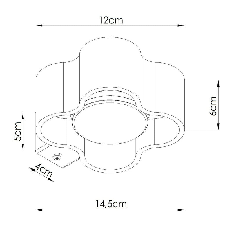 Dimensions Applique murale ondulée Ovio aluminium GX53