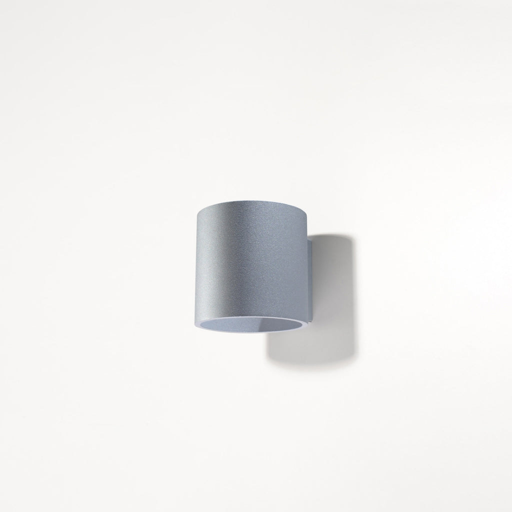 Applique murale Orbis 1 aluminium gris vue de face