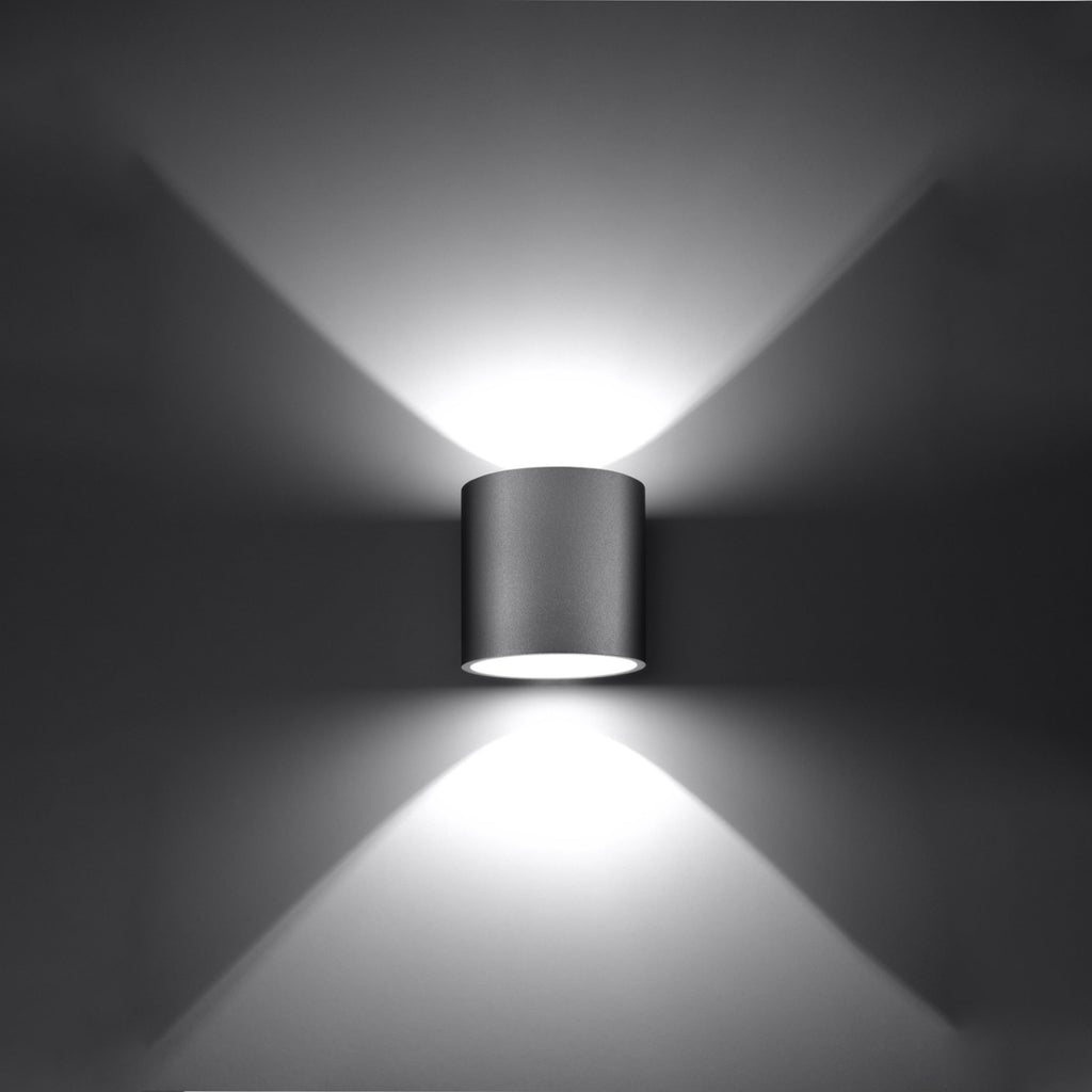 Applique murale Orbis 1 aluminium gris vue de profil