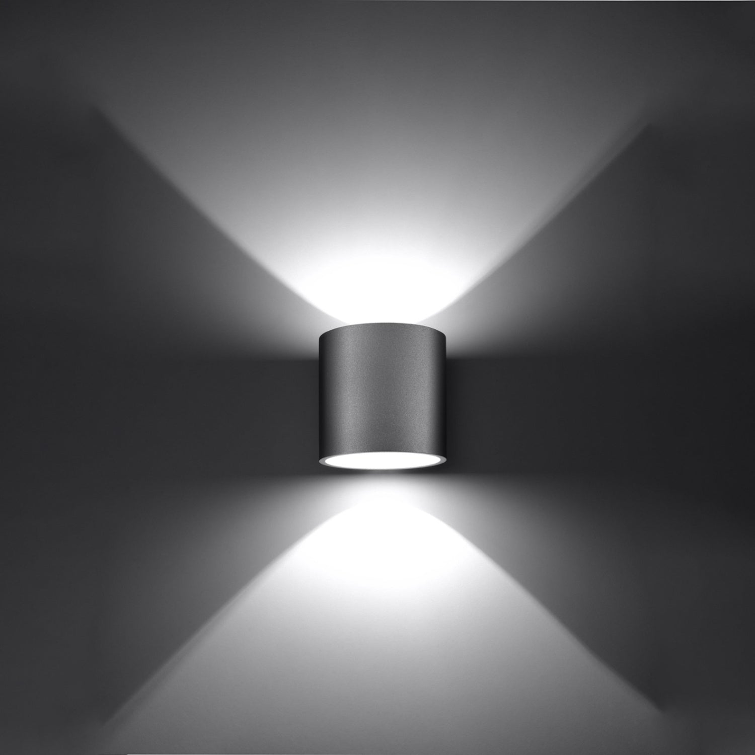 Applique murale Orbis 1 aluminium gris vue de profil