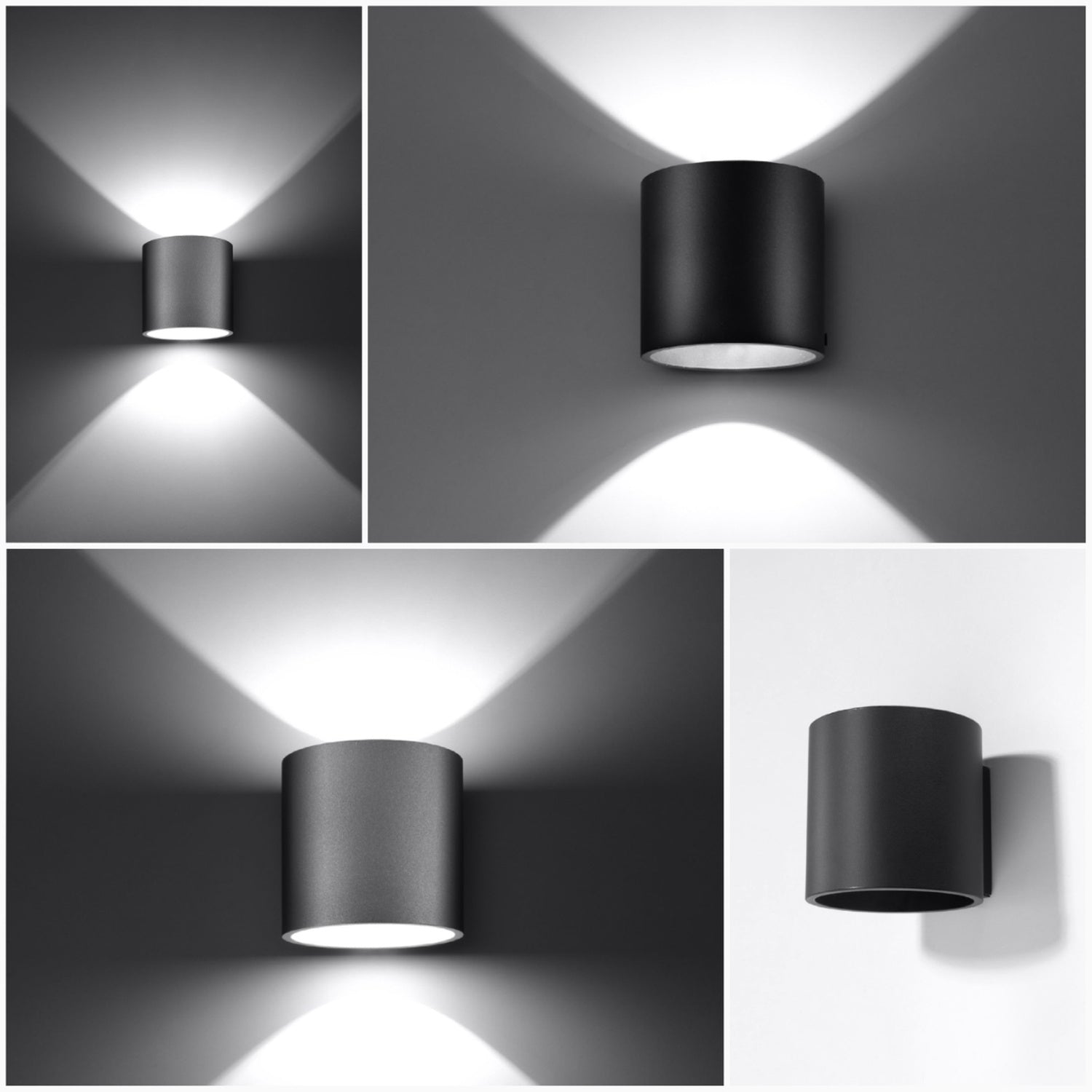 Applique murale Orbis 1 aluminium noir en situation