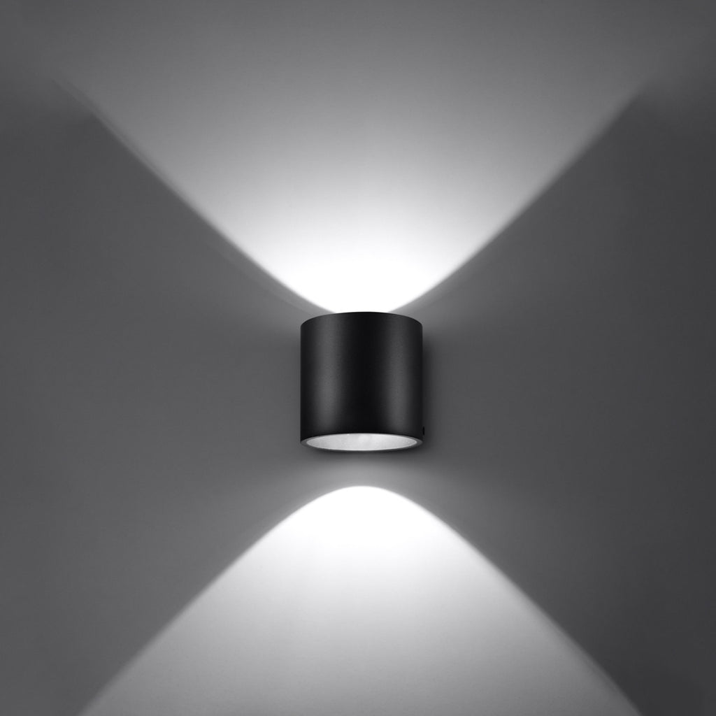 Applique murale Orbis 1 aluminium noir vue de profil