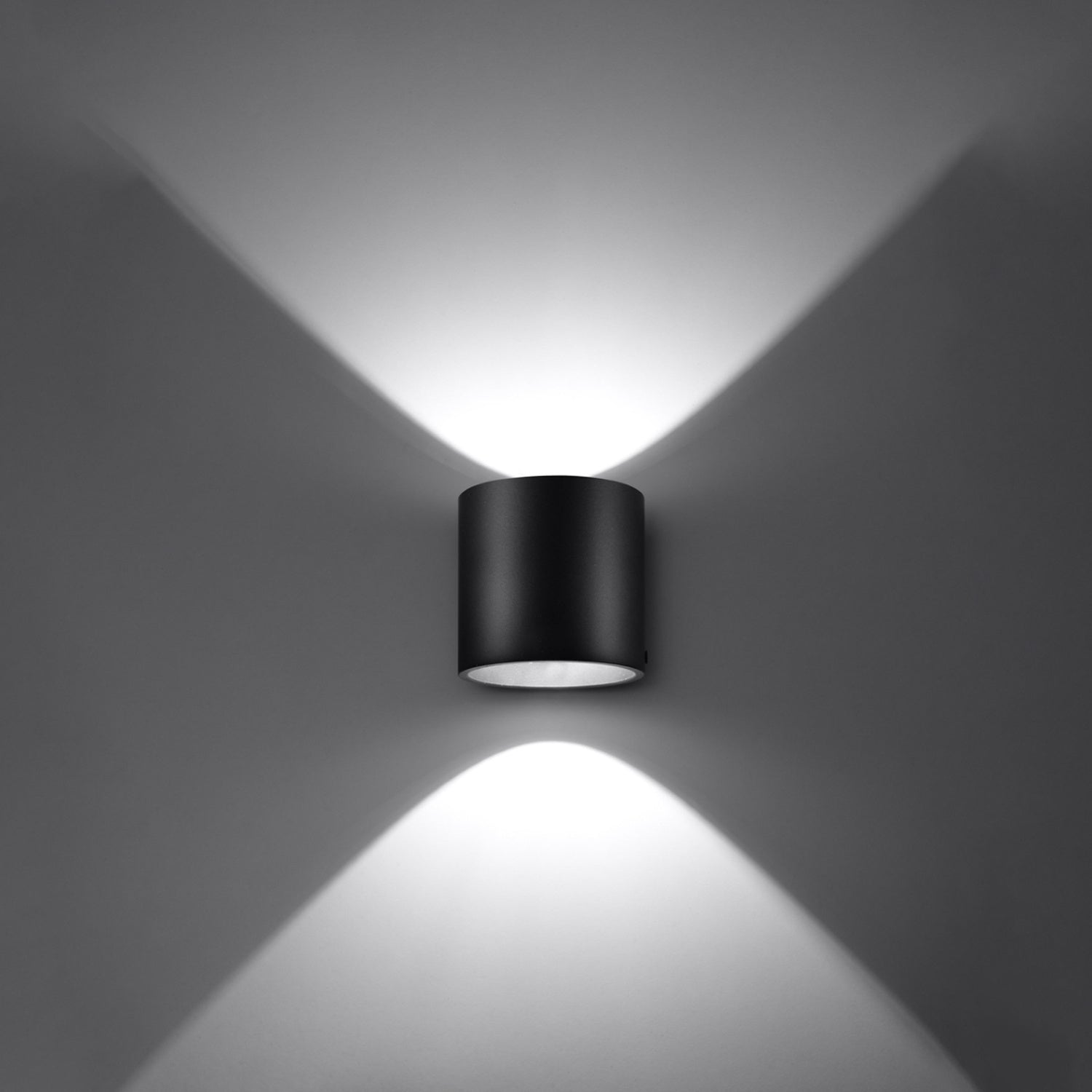 Applique murale Orbis 1 aluminium noir vue de profil