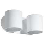 Applique murale Orbis 2 en aluminium blanc, deux cylindres, applique double G9