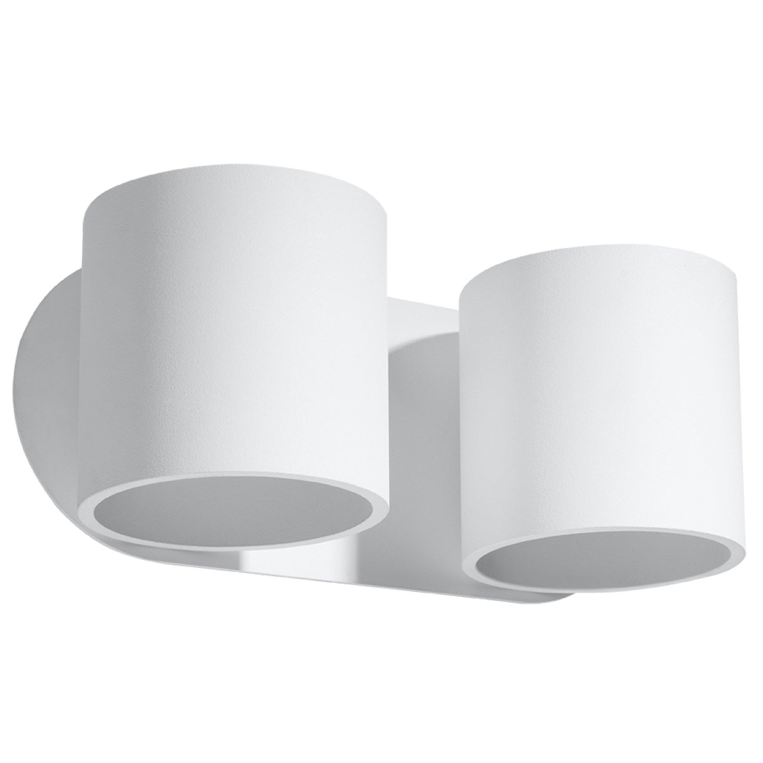 Applique murale Orbis 2 en aluminium blanc, deux cylindres, applique double G9