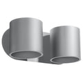 Applique murale Orbis 2 en aluminium gris, deux cylindres, applique double G9