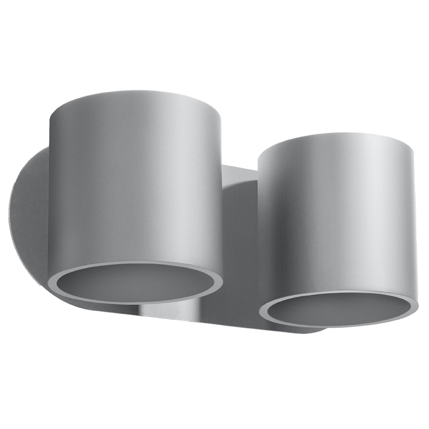 Applique murale Orbis 2 en aluminium gris, deux cylindres, applique double G9
