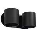 Applique murale Orbis 2 en aluminium noir, deux cylindres, applique double G9