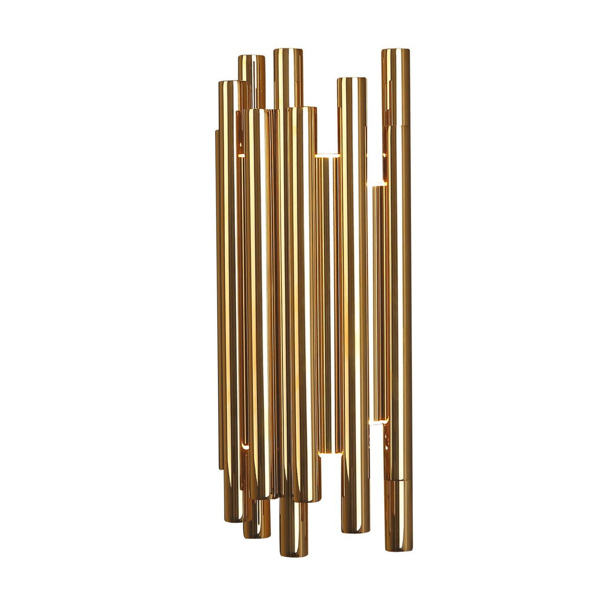 Applique murale Organic métal doré allumée faisceau de tubes brillants