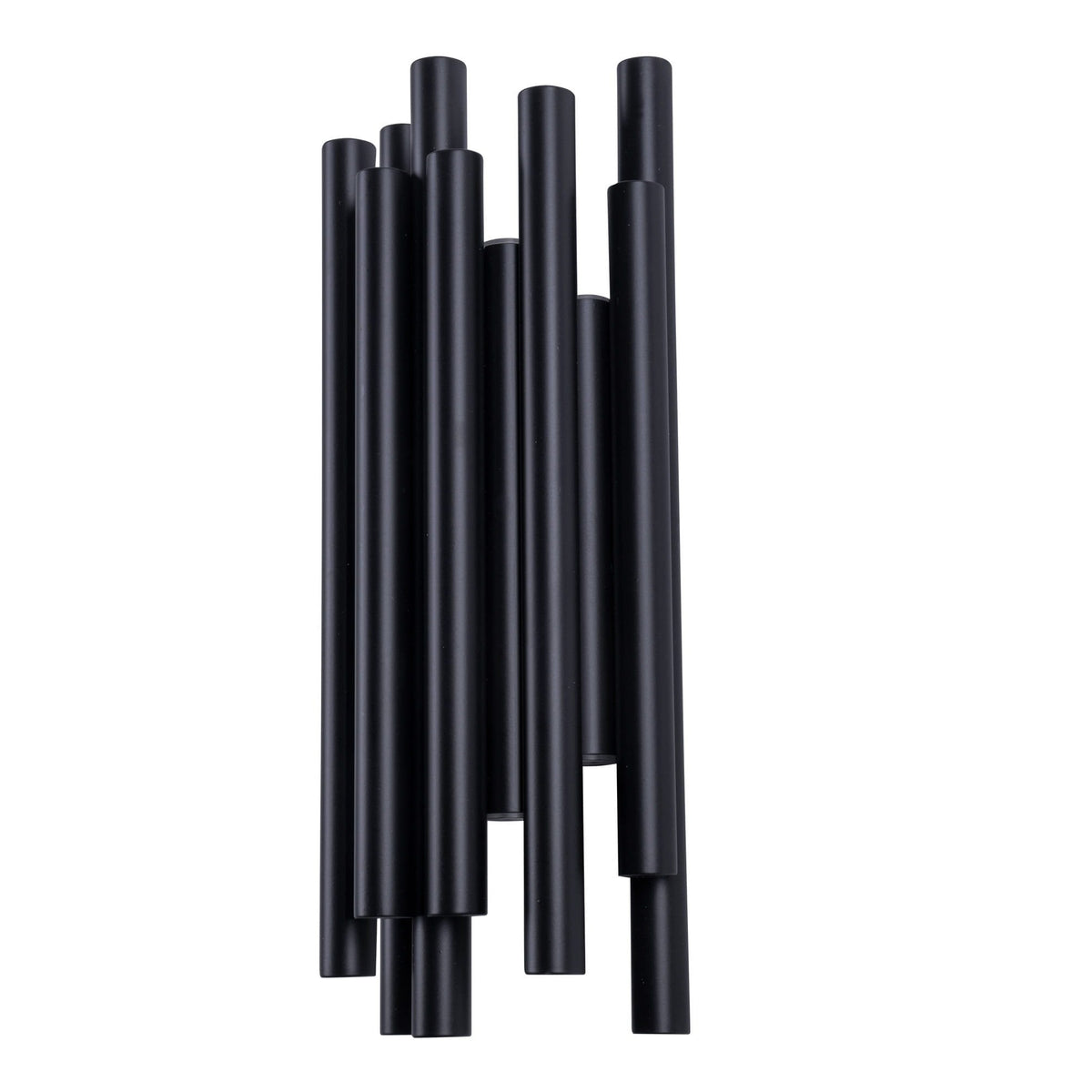 Applique murale Organic métal noir vue de trois quarts faisceau de tubes mats de longueurs décalées