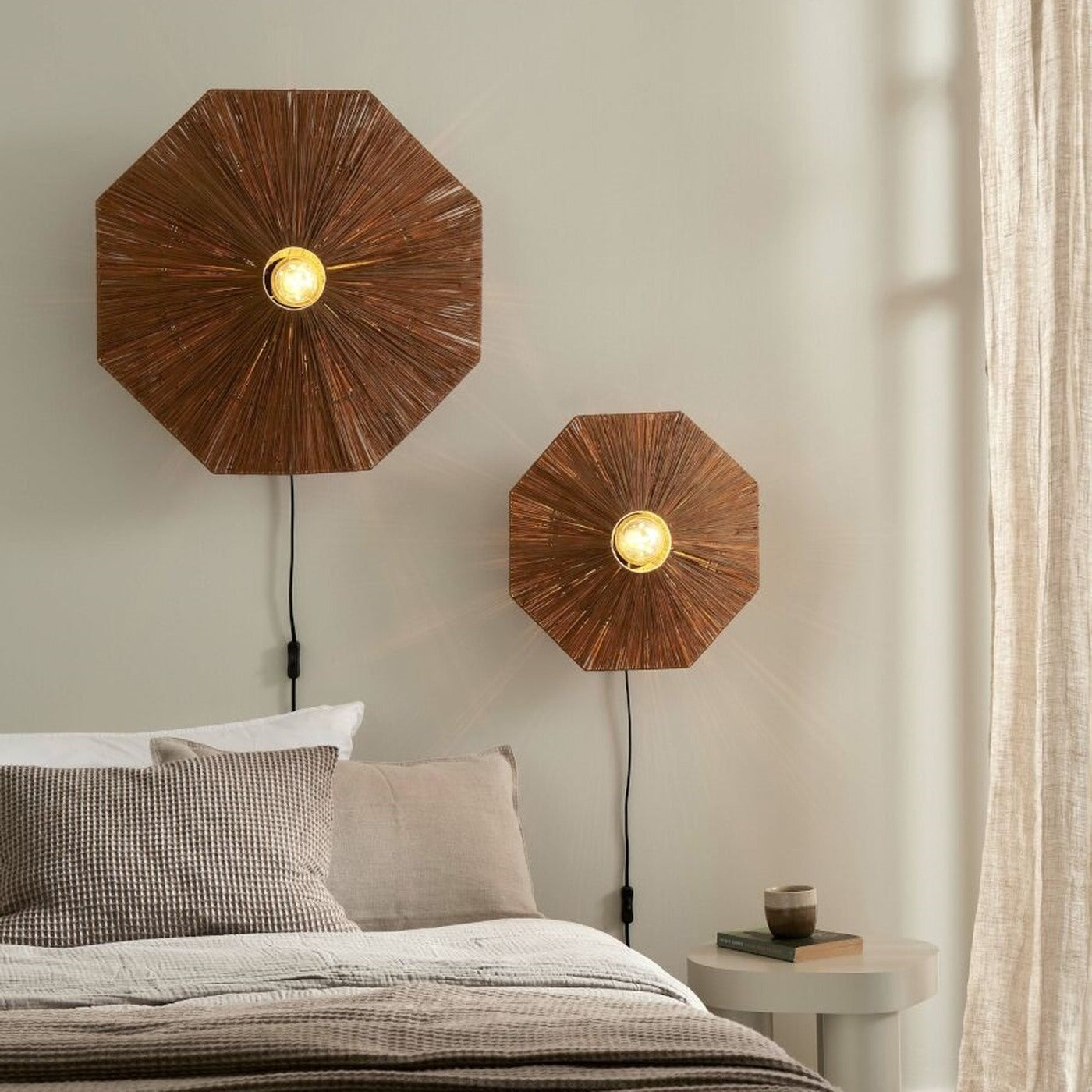 Applique murale Panama raphia brun 65 cm E27, vue 3