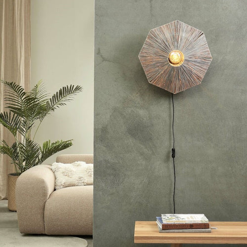 Applique murale Panama raphia gris foncé 45 cm E27, vue 2