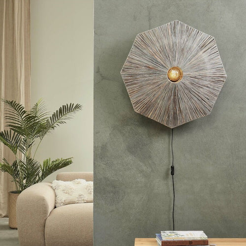 Applique murale Panama raphia gris foncé 65 cm E27, vue 2