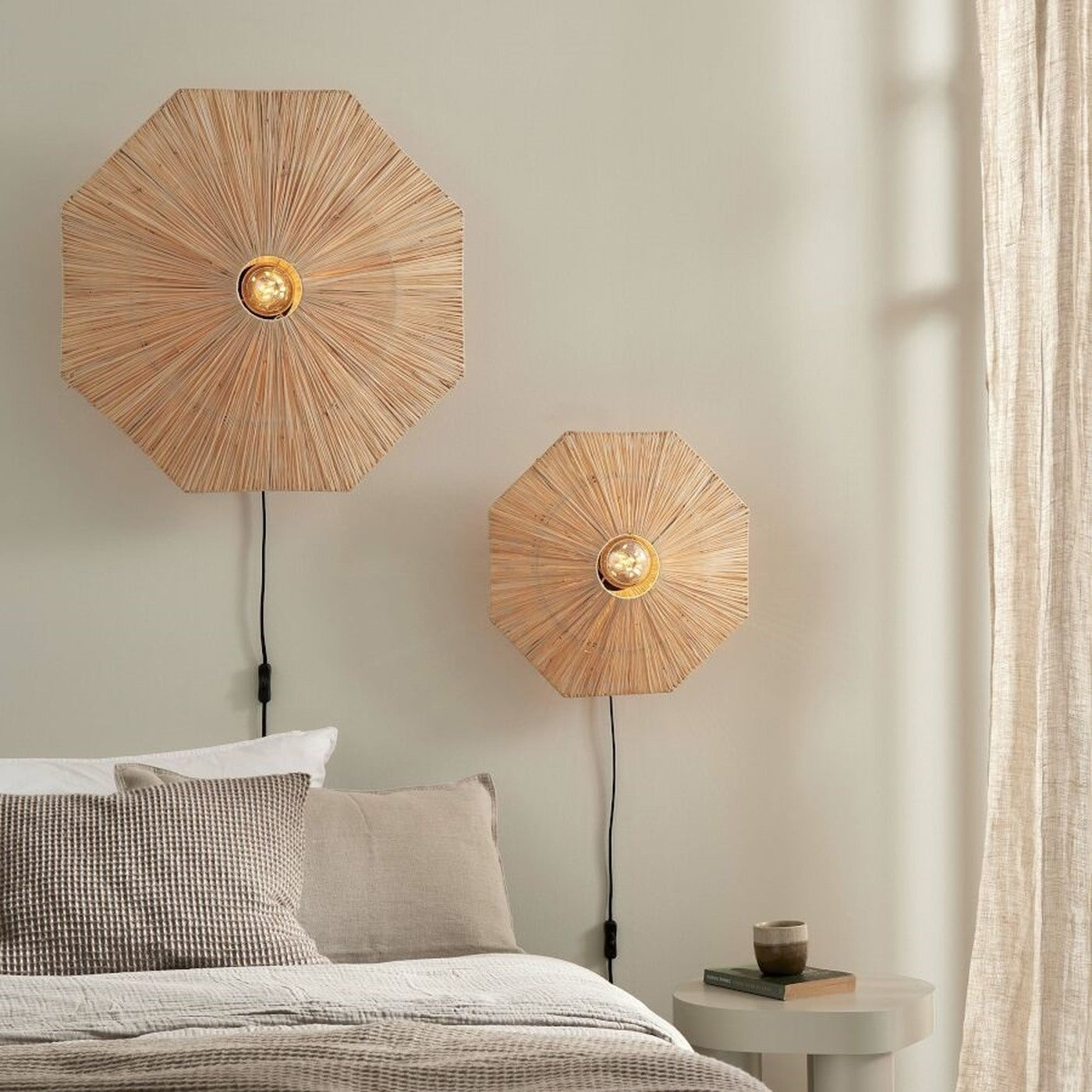 Applique murale Panama raphia naturel 65 cm E27, vue 2