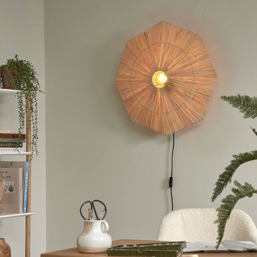 Applique murale Panama raphia naturel 65 cm E27, vue 4