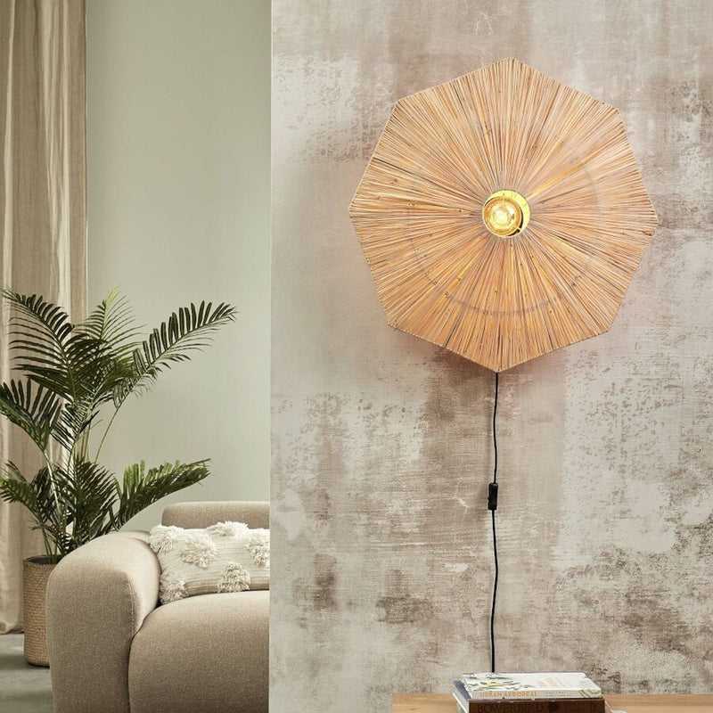 Dimensions Applique murale Panama raphia naturel 65 cm E27