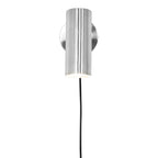 Applique spot GU10 allumée vue de face acier brossé argenté