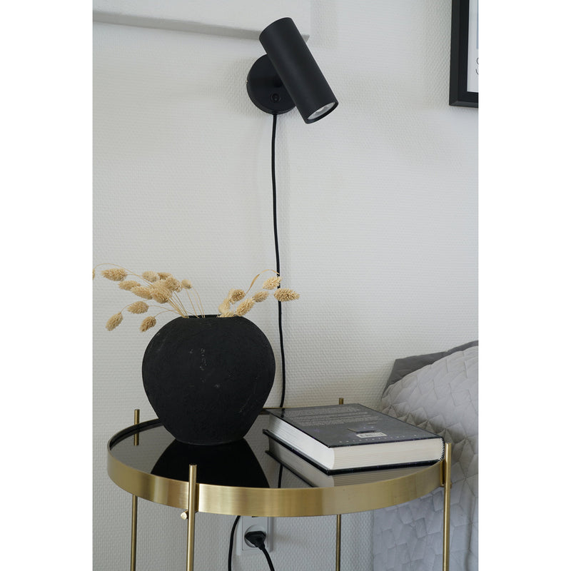 Dimensions Paris Adjustable Black Wall Light — Matt Metal GU10