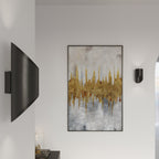 Applique murale Penne 20 aluminium noir allumée, faisceau vers le bas