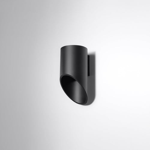 Applique murale Penne 20 aluminium noir vue de profil