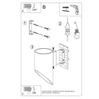 Schéma de montage de l'applique murale Penne 20 aluminium noir