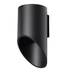 Applique murale Penne 20 en aluminium noir, tube à découpe biseautée