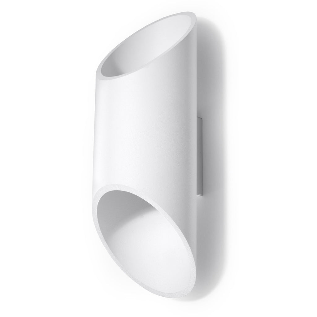 Applique murale Penne 30 en aluminium blanc, tube ouvert aux deux extrémités