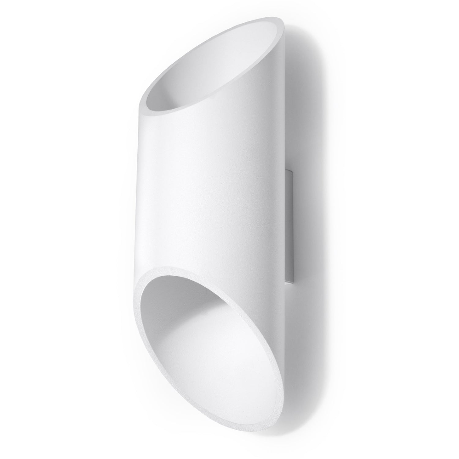 Applique murale Penne 30 en aluminium blanc, tube ouvert aux deux extrémités