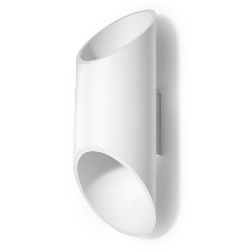 Applique murale Penne 30 en aluminium blanc, tube ouvert aux deux extrémités