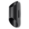 Applique murale Penne 30 en aluminium noir, tube ouvert aux deux extrémités