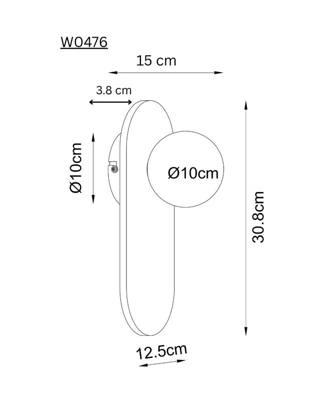Dimensions Aplique de pared Point madera oscura G9