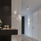Applique murale Quad 1 aluminium blanc détail de la lumière