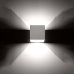 Applique murale Quad 1 aluminium blanc vue de profil