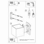Applique murale Quad 1 aluminium blanc schéma de montage