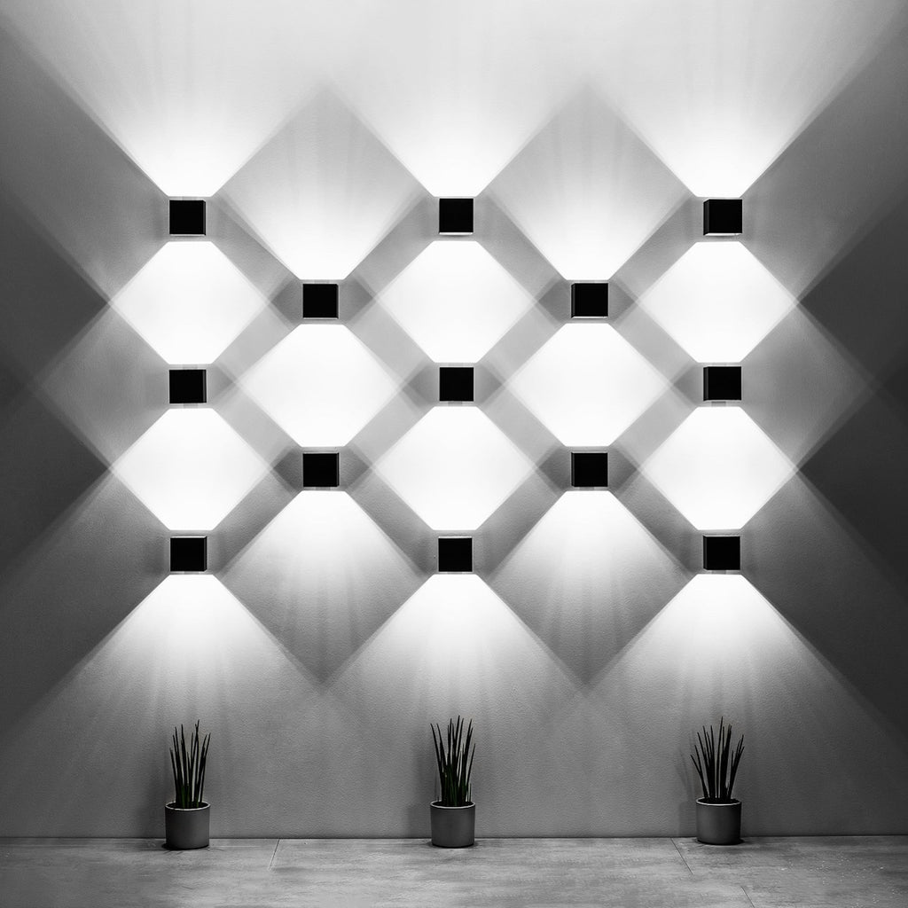 Applique murale Quad 1 aluminium noir détail
