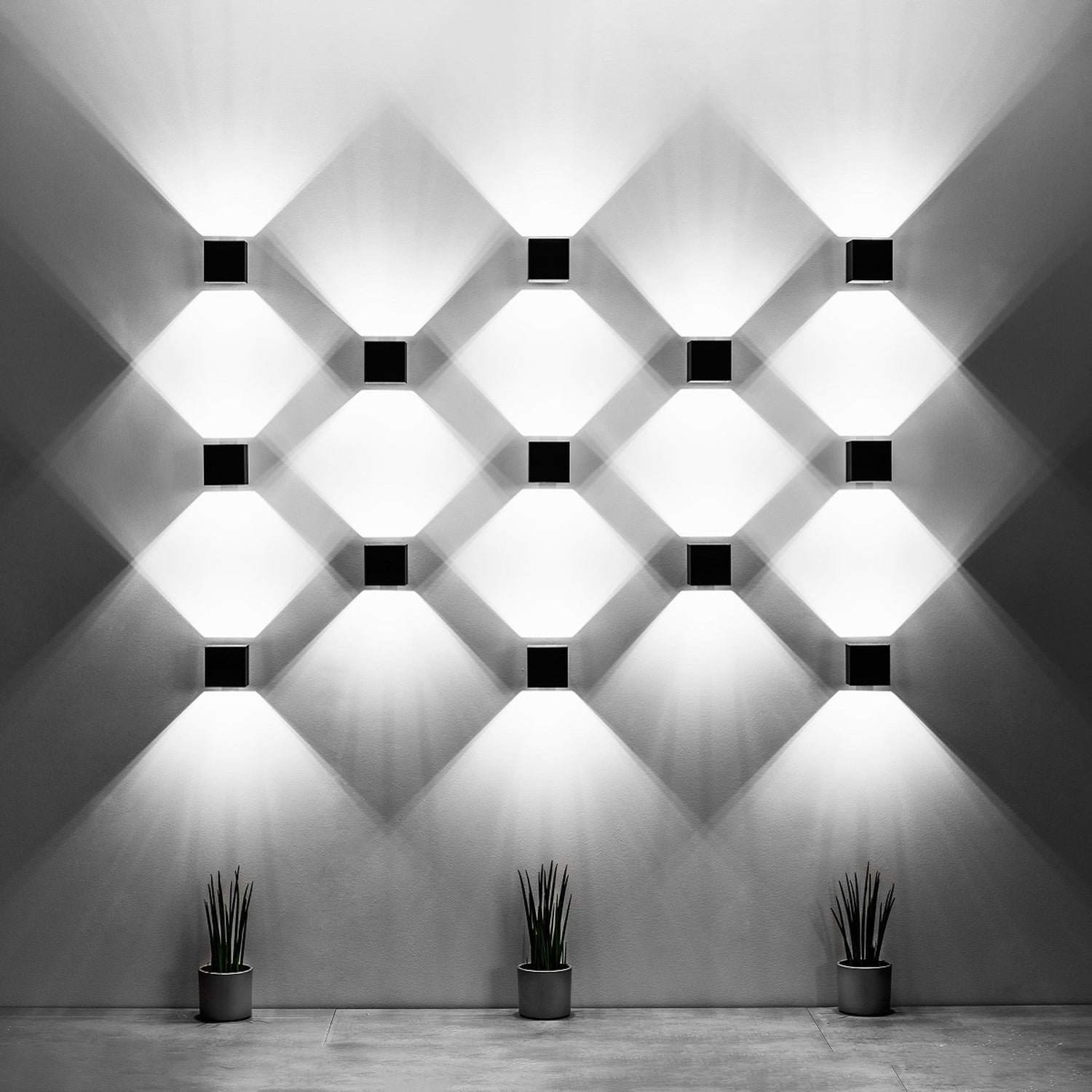 Applique murale Quad 1 aluminium noir détail
