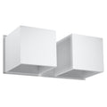 Applique murale Quad 2 en aluminium blanc, deux cubes, applique double G9