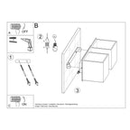 Schéma de montage mural de l'applique murale Quad 2 en aluminium blanc, deux cubes