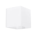 Applique murale Rico en verre opale blanc, forme cubique