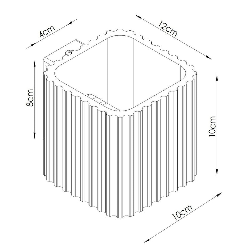 Dimensions Applique murale Riff nervurée aluminium G9